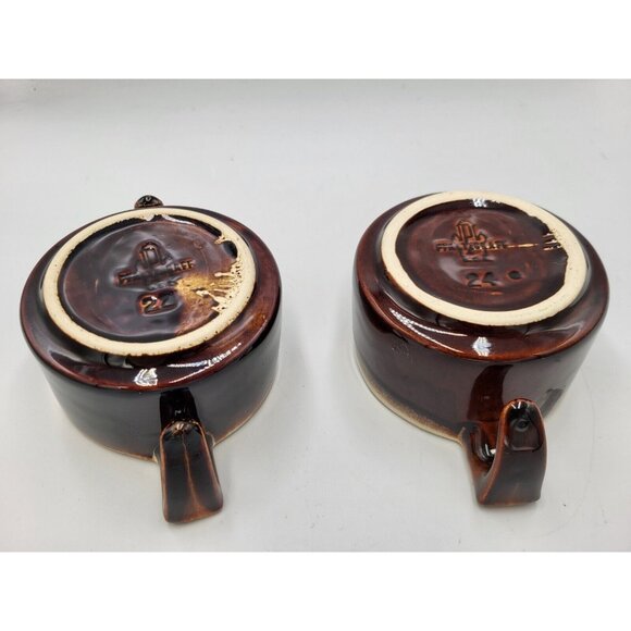 Vintage Pfaltzgraff USA Brown Drip Glaze Gourmet Open Creamer & Sugar Bowl Set - Picture 9 of 11